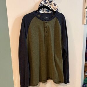MENS LLBEAN HENLEY Long sleeve raglan shirt